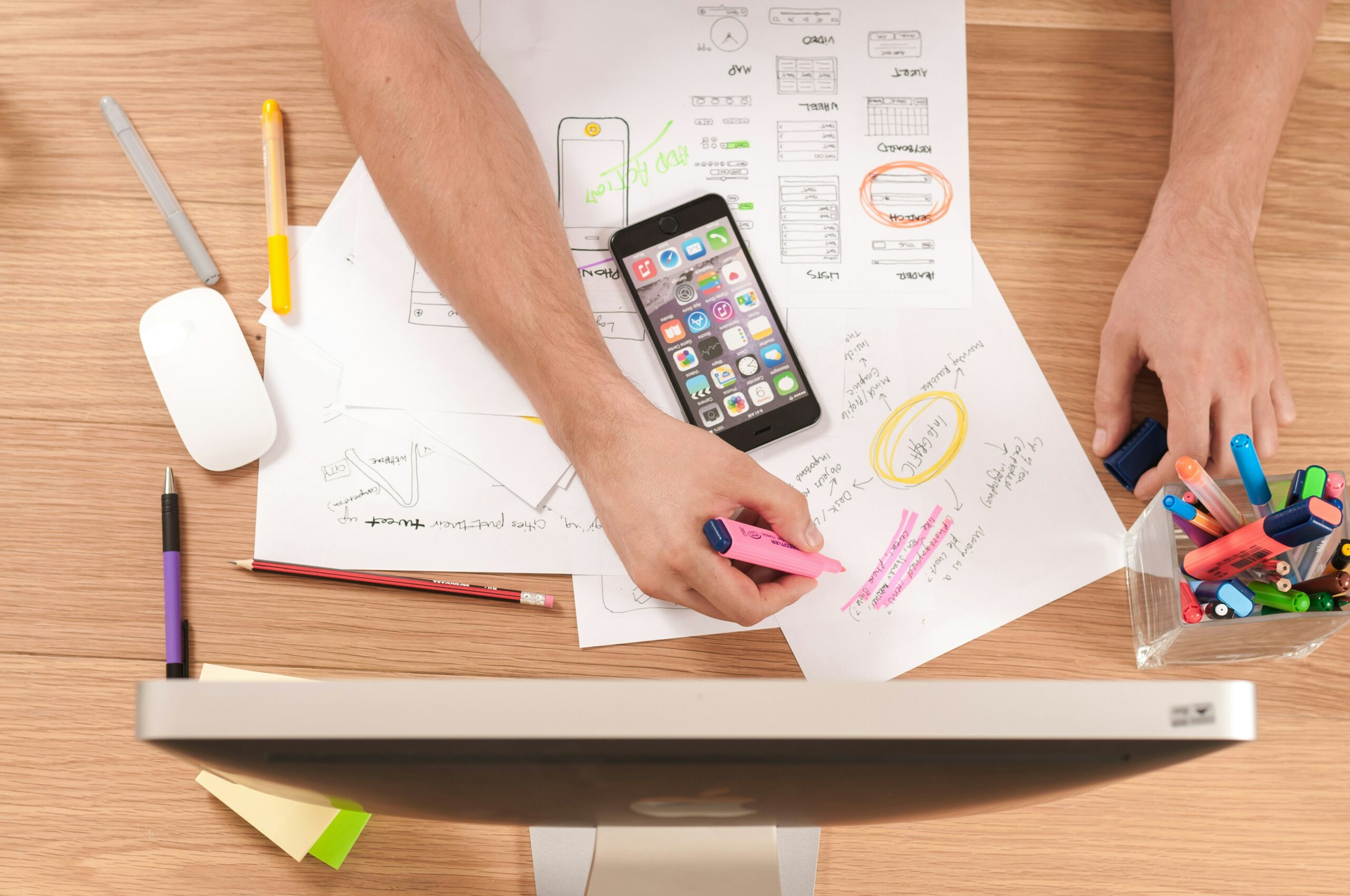 planning with laptop and phone