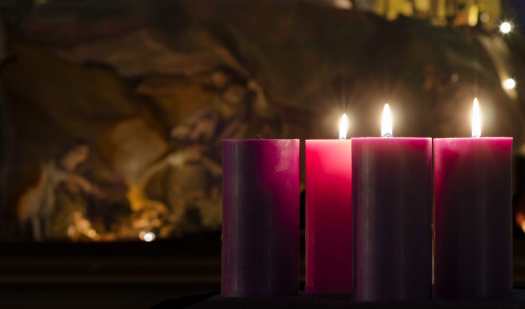 Advent Candles and Creche Week 3